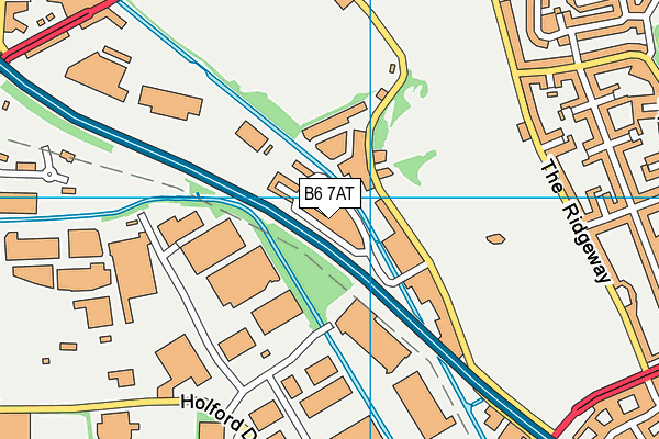 B6 7AT map - OS VectorMap District (Ordnance Survey)