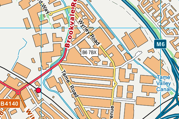 B6 7BX map - OS VectorMap District (Ordnance Survey)