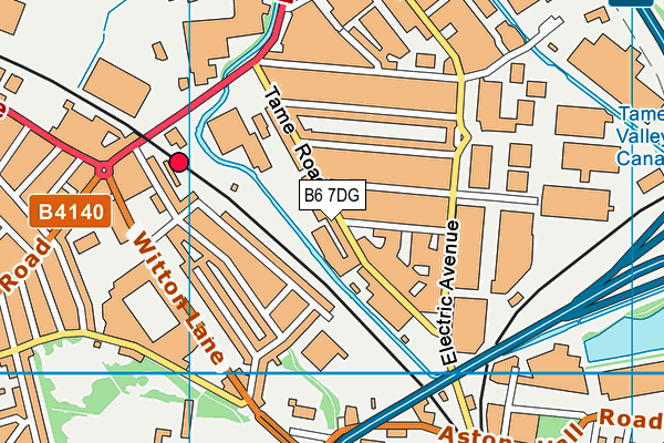 B6 7DG map - OS VectorMap District (Ordnance Survey)