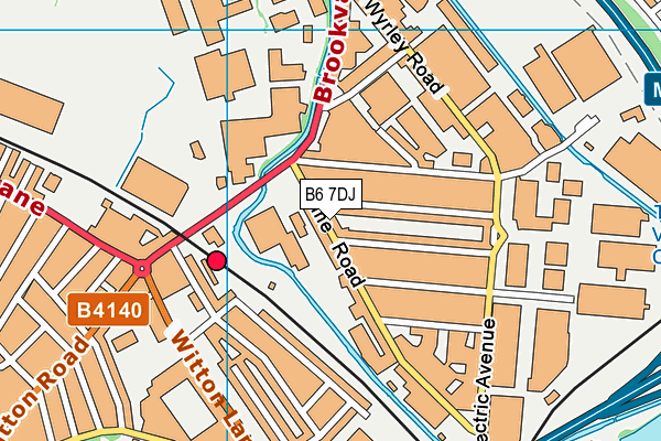 B6 7DJ map - OS VectorMap District (Ordnance Survey)