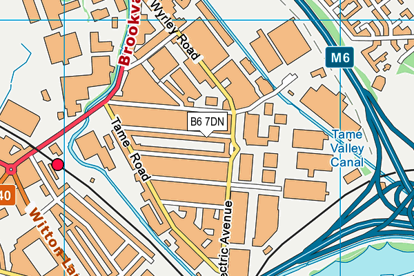 B6 7DN map - OS VectorMap District (Ordnance Survey)