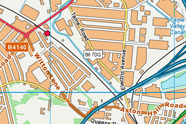 B6 7DQ map - OS VectorMap District (Ordnance Survey)