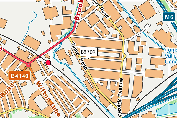 B6 7DX map - OS VectorMap District (Ordnance Survey)