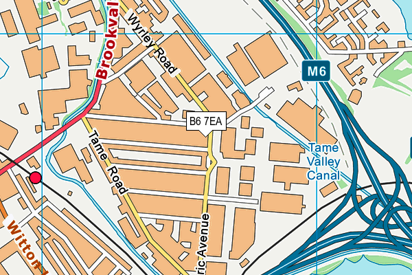 B6 7EA map - OS VectorMap District (Ordnance Survey)