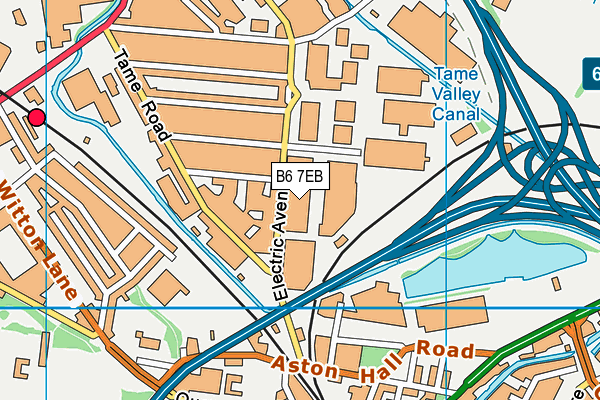 B6 7EB map - OS VectorMap District (Ordnance Survey)
