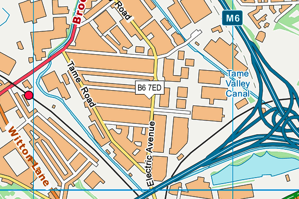 B6 7ED map - OS VectorMap District (Ordnance Survey)