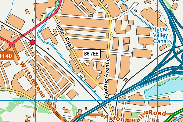 B6 7EE map - OS VectorMap District (Ordnance Survey)