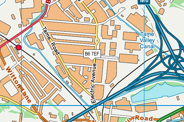 B6 7EF map - OS VectorMap District (Ordnance Survey)