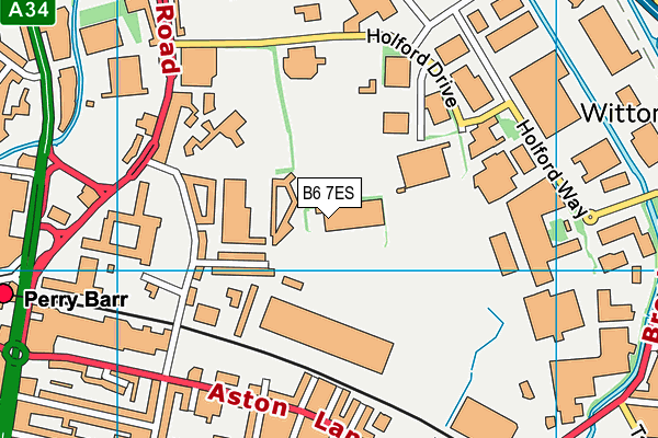 B6 7ES map - OS VectorMap District (Ordnance Survey)