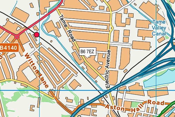 B6 7EZ map - OS VectorMap District (Ordnance Survey)
