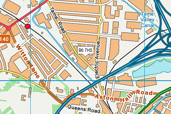B6 7HS map - OS VectorMap District (Ordnance Survey)