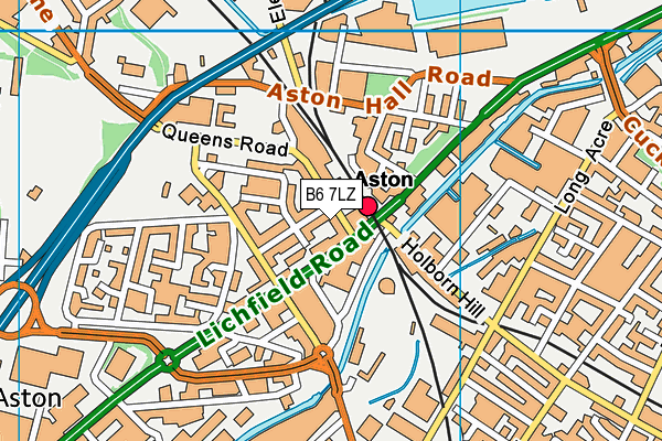 B6 7LZ map - OS VectorMap District (Ordnance Survey)
