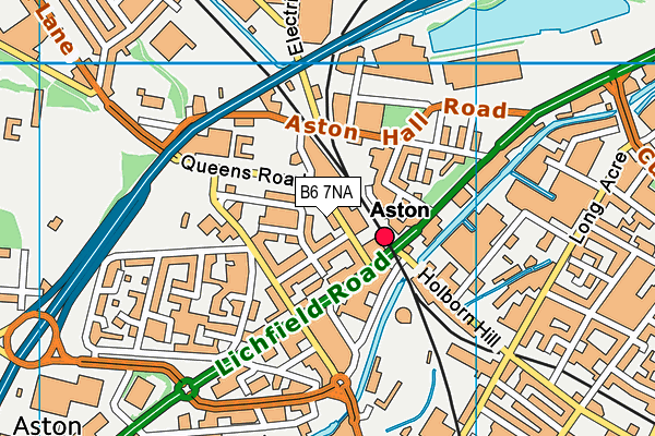 B6 7NA map - OS VectorMap District (Ordnance Survey)