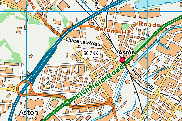B6 7NX map - OS VectorMap District (Ordnance Survey)