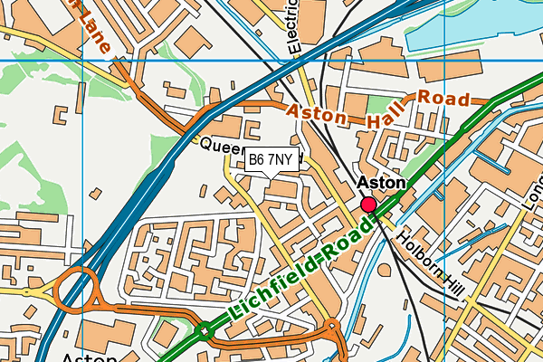 B6 7NY map - OS VectorMap District (Ordnance Survey)