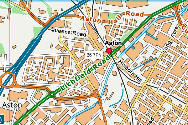 B6 7PN map - OS VectorMap District (Ordnance Survey)
