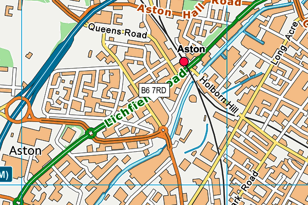 B6 7RD map - OS VectorMap District (Ordnance Survey)