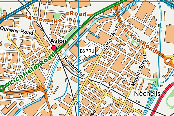 B6 7RU map - OS VectorMap District (Ordnance Survey)