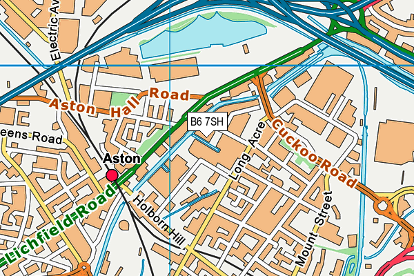 B6 7SH map - OS VectorMap District (Ordnance Survey)