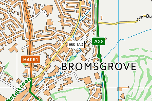 B60 1AD map - OS VectorMap District (Ordnance Survey)