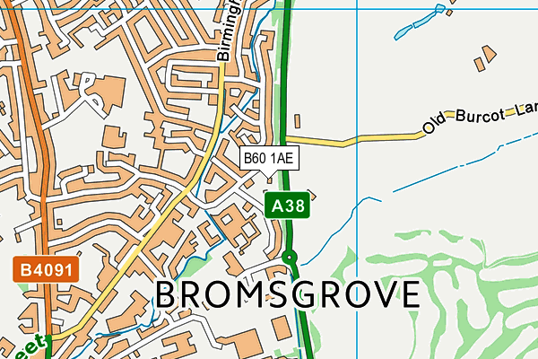 B60 1AE map - OS VectorMap District (Ordnance Survey)