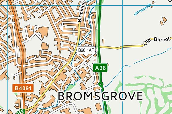 B60 1AF map - OS VectorMap District (Ordnance Survey)