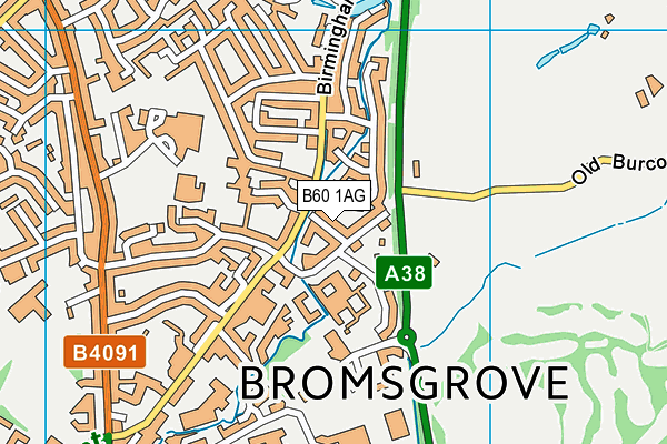 B60 1AG map - OS VectorMap District (Ordnance Survey)