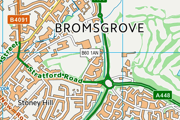 B60 1AN map - OS VectorMap District (Ordnance Survey)