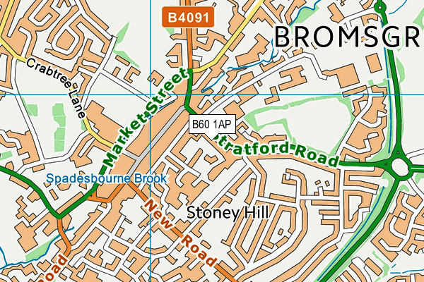 B60 1AP map - OS VectorMap District (Ordnance Survey)