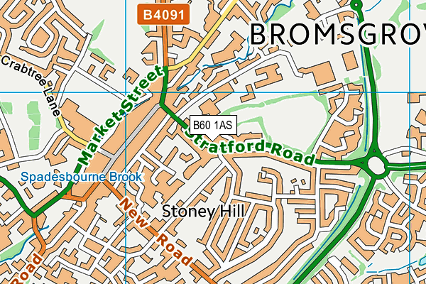 B60 1AS map - OS VectorMap District (Ordnance Survey)