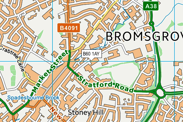 Bromsgrove Sports And Leisure Centre map (B60 1AY) - OS VectorMap District (Ordnance Survey)