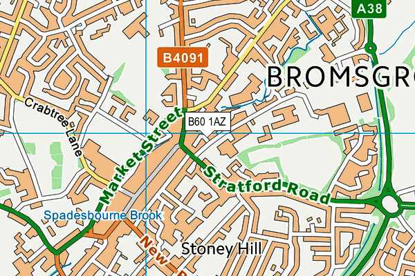 B60 1AZ map - OS VectorMap District (Ordnance Survey)