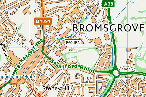 North Bromsgrove High School map (B60 1BA) - OS VectorMap District (Ordnance Survey)