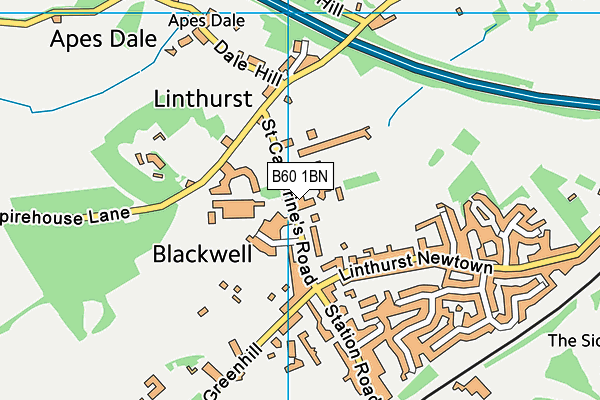 Blackwell First School map (B60 1BN) - OS VectorMap District (Ordnance Survey)