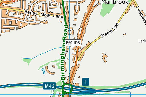 B60 1DB map - OS VectorMap District (Ordnance Survey)