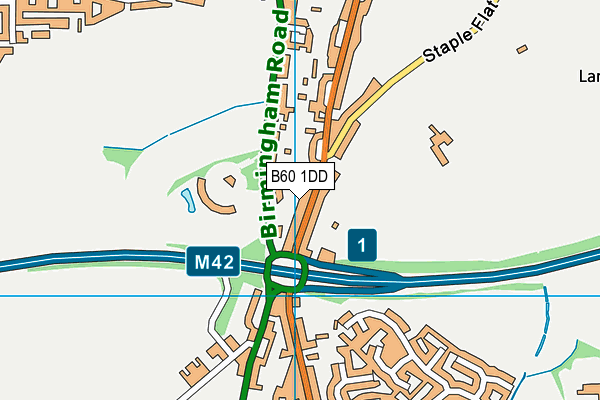 B60 1DD map - OS VectorMap District (Ordnance Survey)