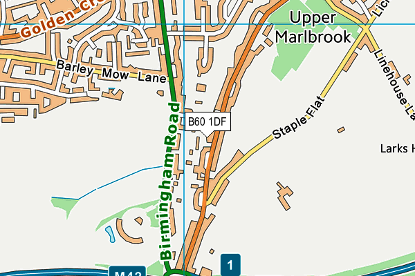 B60 1DF map - OS VectorMap District (Ordnance Survey)