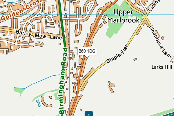 B60 1DG map - OS VectorMap District (Ordnance Survey)