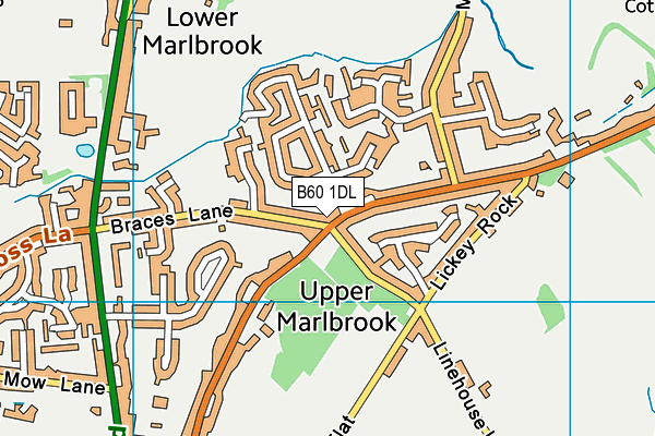B60 1DL map - OS VectorMap District (Ordnance Survey)