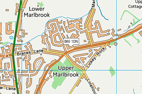 B60 1DN map - OS VectorMap District (Ordnance Survey)