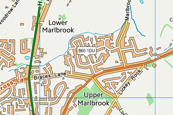 B60 1DU map - OS VectorMap District (Ordnance Survey)