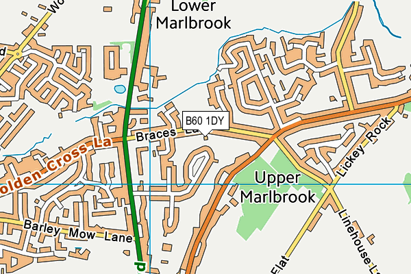 B60 1DY map - OS VectorMap District (Ordnance Survey)