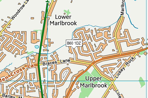 B60 1DZ map - OS VectorMap District (Ordnance Survey)