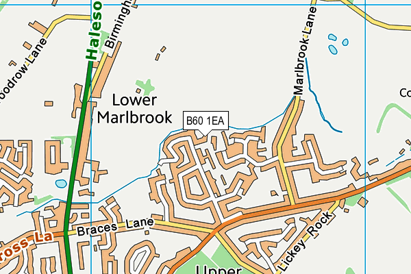 B60 1EA map - OS VectorMap District (Ordnance Survey)