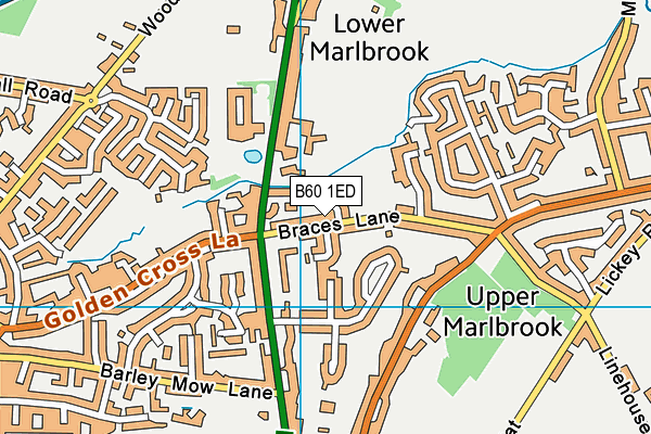 B60 1ED map - OS VectorMap District (Ordnance Survey)