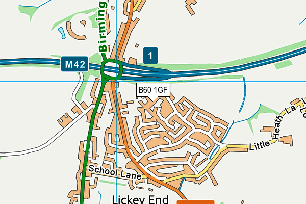 B60 1GF map - OS VectorMap District (Ordnance Survey)