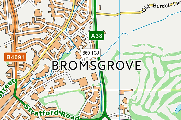 B60 1GJ map - OS VectorMap District (Ordnance Survey)