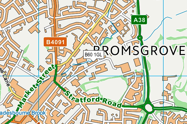 B60 1GL map - OS VectorMap District (Ordnance Survey)