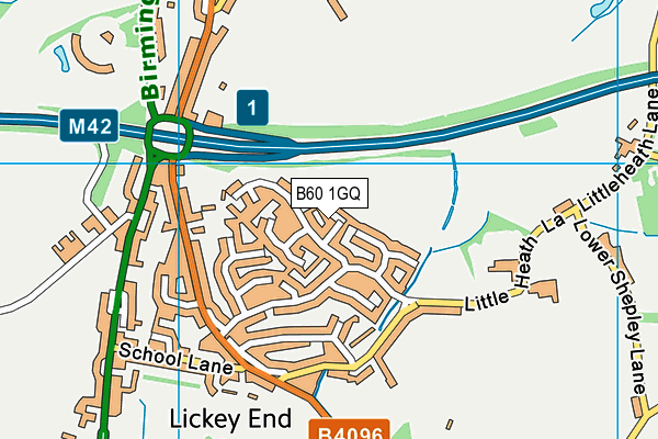 B60 1GQ map - OS VectorMap District (Ordnance Survey)