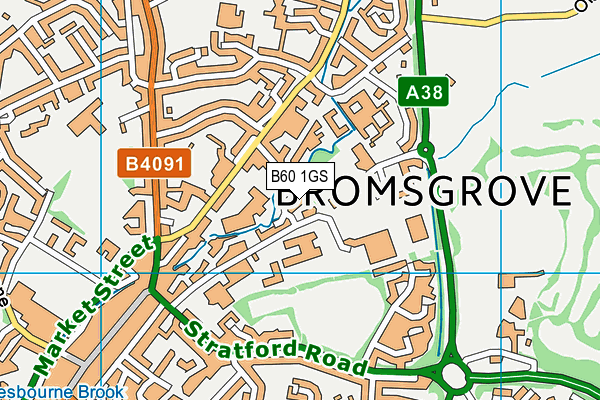 B60 1GS map - OS VectorMap District (Ordnance Survey)